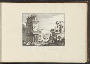 Pohled na ruiny Septizonium v ​​Římě Septizonii Severi Sepulchrum à Roma (název na objektu) Paláce a památky v Benátkách, Livornu, Neapoli a Římě (název série) od Anonymous