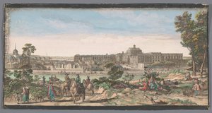 Pohled na město a palác ve Versailles Pohled na zámek a část města Versailles (titul na objektu) od Anonymous