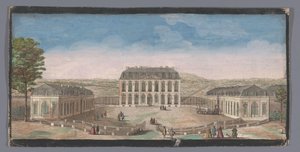 Pohled na přední část zámku de Belle-Vue v Meudonu Vüe ​​​​du Chateau de Belle-Vüe cena du coté de la cour (titul na předmětu) od Anonymous