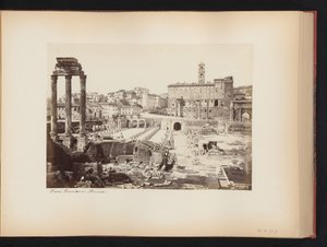 Pohled na Forum Romanum s chrámem Castor a Pollux v Římě, Itálie Forum Romano. Roma (název na objektu) od Anonymous