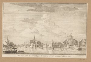 Pohled na Noorder Spaarne poblíž Haarlemu Gezigt aan 