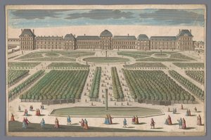 Pohled na Palais des Tuileries v Paříži z Jardin des Tuileries od Anonymous