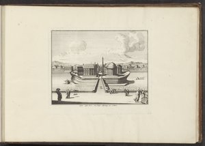 Pohled na ostrov Tiber v Římě Insula instar Navis, s Templo Aesculapij. atd.: à Rome (název na objektu) Paláce a památky v Benátkách, Livornu, Neapoli a Římě (název série) od Anonymous