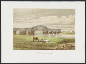 Železniční most Hedelse přes Maas, 1870 Železniční most v Hedel (titul na objektu) Hlavní železniční mosty v Nizozemsku (název série) od Anonymous