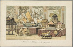 V budově holandských kolonií na Světové výstavě v Amsterdamu, 1883 Oddělení holandských kolonií (název na objektu) Vzpomínka na Amsterdam v roce 1883 (název série na objektu) od Anonymous