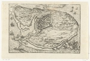Mapa Den Briel, 1572 od Anonymous