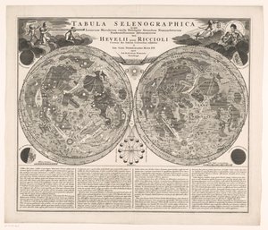 Kaart van de maan Selenografická mapa, na které je přesný popis měsíčních skvrn (...) (název na objektu) od Anonymous