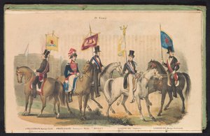 Kostýmy a prapory čestných stráží Amsterdamu, Delftu a Leidenu, 1840-1842 IV. Skupina (název na objektu) od Anonymous