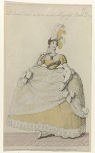 La Belle Assemblee, 1. července 1808, č. 32: Dvorní šaty (...) od Anonymous