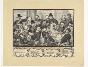 Jídlo důstojníků Handboogdoelen v Amsterdamu, 1586 od Anonymous