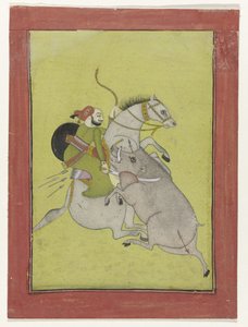 Maharao Umed Singh z Bundic Maharaja Umed Singh, zabíjející divoké prase od Anonymous