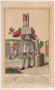 Muž v obleku knihařské nástroje Relieur de livres / Der Buchbinder (název na objektu) od Anonymous