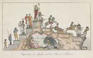 Napoleonův levenstrap, 1814 Ladder of Greatness and Fall of Napoleon (název na předmětu) od Anonymous