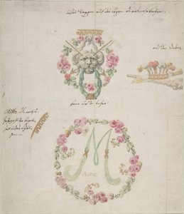 Ornamentální návrhy na porcelán, 18. století. od Anonymous,.