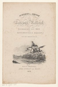 Kůň skáče přes řeku Titulní strana pro: Lodewijk Rellstab, Žertování a vážnost, 1838 od Anonymous