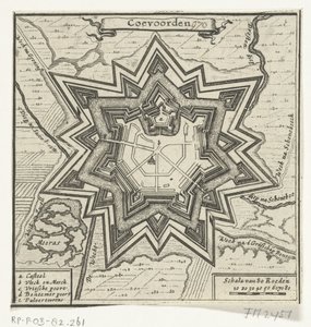 Mapa Coevorden, 1672 Coevoorden (název na objektu) od Anonymous