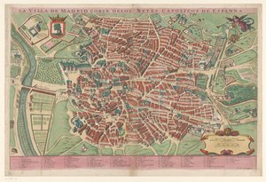 Plattegrond van Madrid Město Madrid soud katolických králů Španělska (titul na předmětu) od Anonymous