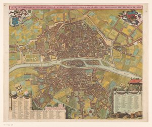 Plattegrond van Parijs Lethetia Paříže, nejnovější metropole celé Galie (...) (název na předmětu) od Anonymous