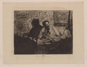 Portrét Charlese Meryona sedícího v posteli Charles Meryon 1858 (název na objektu) od Anonymous