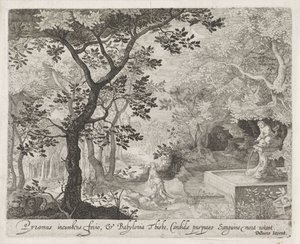 Pyramus a Thisbe Scény z Ovidiových metamorfóz (název série) od Anonymous