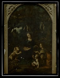 Reprodukce Leonarda da Vinciho, Panna na skalách, Louvre od Anonymous