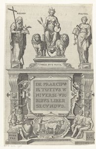Rhea, Náboženství, Bestuur en huisgoden Titelpagina voor: Georg Braun a Franz Hogenberg, O hlavních městech celého vesmíru, druhá kniha, s.a. od Anonymous