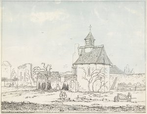 Ruiny Hougoumont Sedm desek Waterloo a jeho okolí (název série) od Anonymous