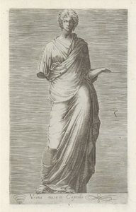 Sochař van Urania, muzeum van de sterrenkunde Urania múza v Kapitolu (název na předmětu) Starožitné sochy v Římě (název série) Ikony starověkých soch města Říma, které jsou vidět na veřejných místech (název série) od Anonymous