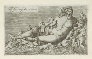 Sochařství van de rivier de Nijl Obraz Říma ve Vatikánu plný Nilu (název na objektu) Starožitné sochy v Římě (název série) Ikony starověkých soch města Říma, které jsou vidět na veřejných místech (název série) od Anonymous