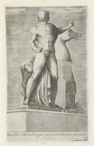 Sochař van een van de Dioscuren op het Quirinaal te Rome Bucephalus & Alexander skvělé dílo (...) (název na objektu) Starožitné sochy v Římě (název série) Ikony starověkých soch města Říma, které jsou vidět na veřejných místech (název série) od Anonymous