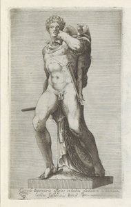 Sochařský van keizer Commodus jako gladiátor Pohodlný portrét císaře v kostýmu gladiátora (...) (titul na předmětu) Starožitné sochy v Římě (název série) Ikony starověkých soch města Říma, které jsou vidět na veřejných místech (název série) od Anonymous