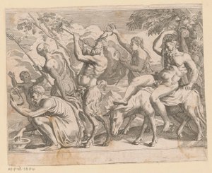 Silenus potkal saters en maenaden od Anonymous