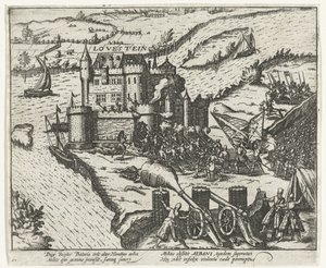 Hrad Loevestein dobytý Hermanem de Ruiterem, 1570 od Anonymous