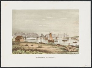 Železniční most poblíž Dordrechtu, 1872 Železniční most u Dordrechtu (název na objektu) Hlavní železniční mosty v Nizozemsku (název série) od Anonymous