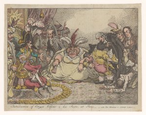 Spotprent se setkal s Napoleonem ve Fox, 1802 Představení Občana Volpona a jeho apartmá v Paříži - vide, The Moniteu & Cobbett