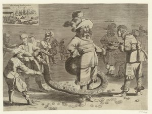 Cartoon of Cromwell jako ohavný Tailman, 1652 od Anonymous