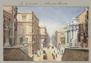 Královská cesta ve Vallettě Malta, Strada Reale (název na objektu) od Anonymous