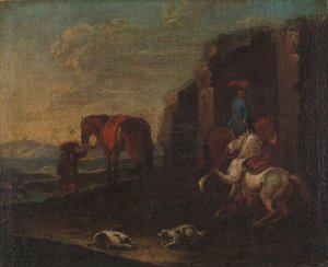 Travelers by a Ruin od Anonymous