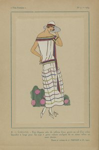 Velmi pařížský, 1923, č. 7: 4.- VÁŽKA. - Velmi elegantní taftové šaty... od Anonymous