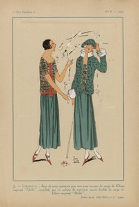 Velmi pařížský. Móda, elegance, elegance Velmi pařížský, 1923, č. 8: 2.- VÁŽKA. / Marocká saténová sukně... od Anonymous