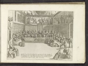 Vergadering v de Sala del Collegio Scènes uit het Venetiaanse leven (název série) Habiti d