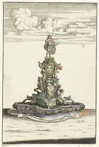 Čtvercové umyvadlo s půlkruhovými vybouleninami Architectura Curiosa Nova (název série) od Anonymous