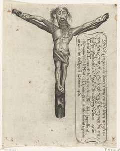 Zázračný krucifix v klášteře Deinze, 1460 Tento H. Cruys je kořenem Leli-blom, který byl nalezen na den Bergh van Calvarien a Miraculeuselyc ghebrocht in
