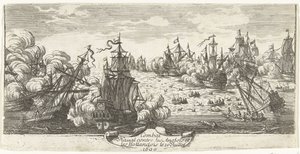 Zeeslag bij Beachy Head, 1690 Námořní boj proti Angličanům a Nizozemcům 10. července 1690 (název na předmětu) od Anonymous