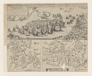 Zeeslag v de Sont, 1658 Obrázek holandského obleku v Sündtu / a velmi krvavé schůzky následovaly v pátek 29. října A. a 8. listopadu. ... Ao. 1658 (název na objektu) od Anonymous