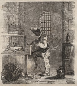 Pracovní síla v Brest Bagne v 19. století. Rytina do „Historie trestanců od jejich vzniku až po současnost“ (1877) od Pierra Zacconeho (1817-1895) (Colonia Penale - Trestná kolonie). Soukromá sbírka. od Anonymous Anonymous