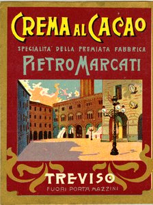 Reklama na kakaový krém Marcati z Trevisa (Chromolitografie) od Anonymous Anonymous