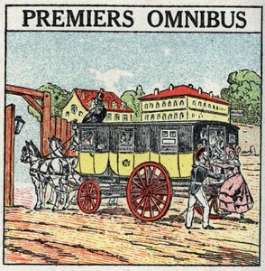 Živočišná trakce: první omnibus se objevil ve Francii za Karla X. (1824-1830). Anonymní ilustrace z roku 1925. Soukromá sbírka. od Anonymous Anonymous
