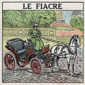 Zvířecí trakce: fiakr. Anonymní ilustrace z roku 1925. Soukromá sbírka. od Anonymous Anonymous
