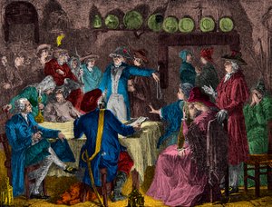Zatčení krále Ludvíka XVI. a královské rodiny ve Varennes v roce 1791, rytina, soukromá sbírka od Anonymous Anonymous